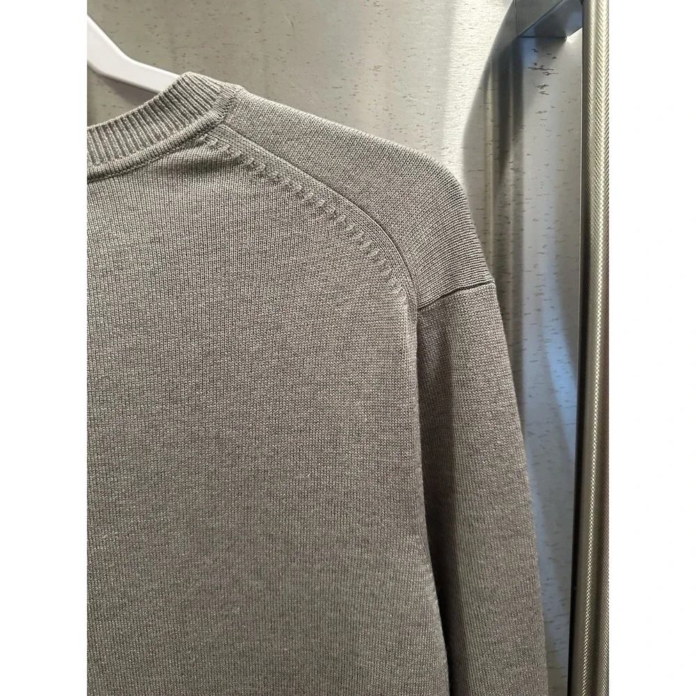 Banana Republic Men's Gray Silk Cashmere V-Neck Knit Pullover Sweater L